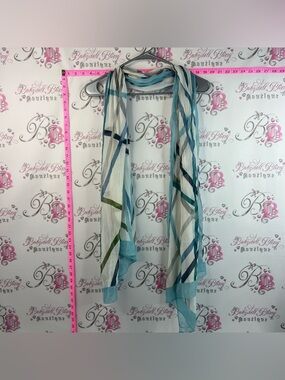 Attitude scarf scarve wrap checker Blue & White Striped Lightweight Scarf